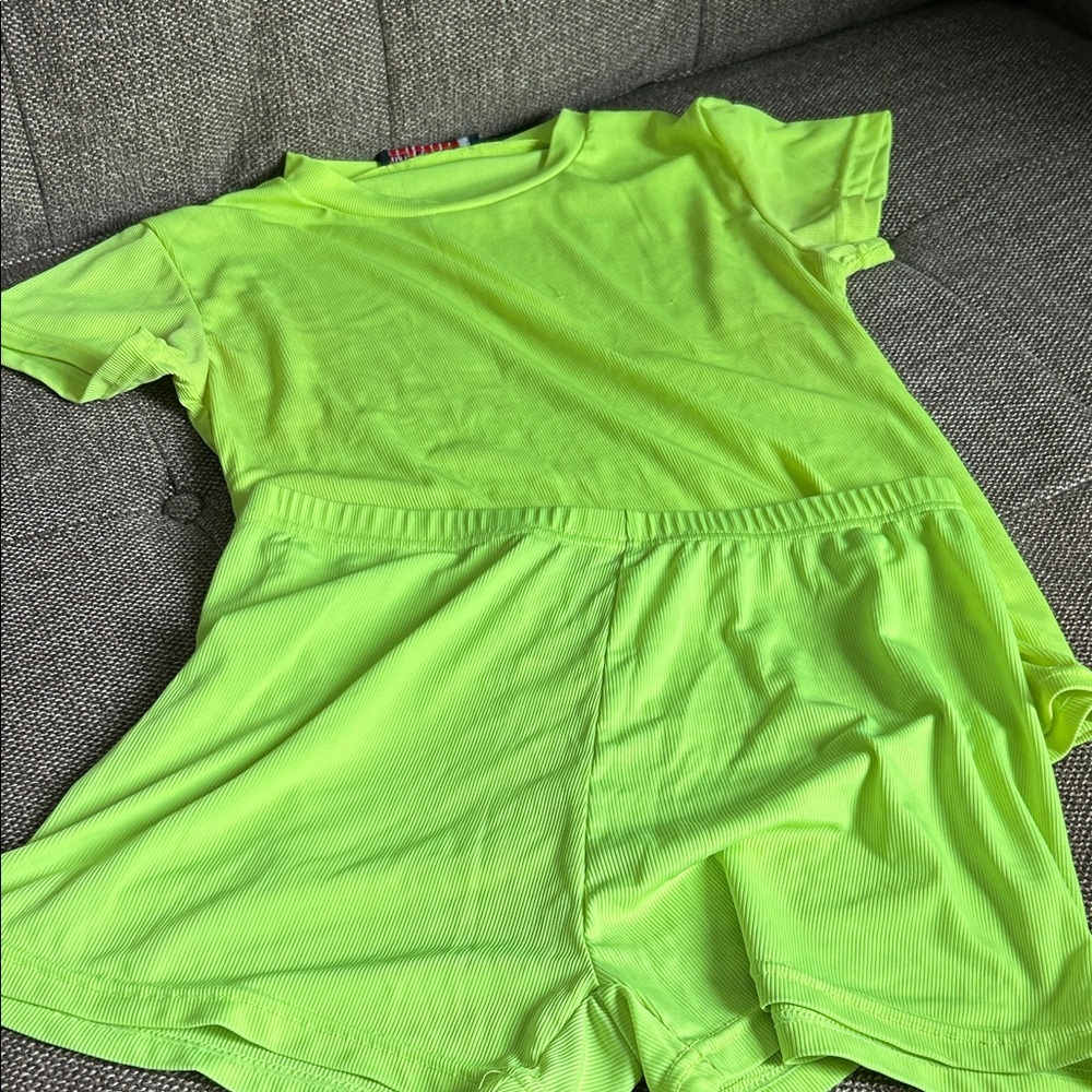 Neon Green Women's Two-Piece Set